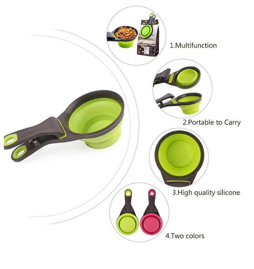  CaoXiong 3-in-1 Multi-use Dog Food Measuring Cup with Bag Clip  Collapsible Dog Food Scoop with Measuring Cup Pets Food Scooper for  Containers Portion Control Serving Spoons : Pet Supplies
