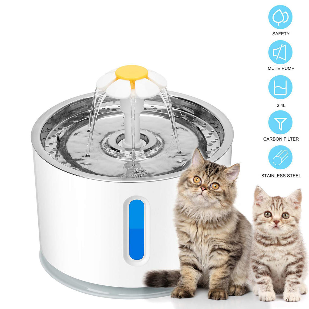 Intelligent Cat Water Fountain 81oz/2.4L Stainless Steel Dispenser - Hiphoppet